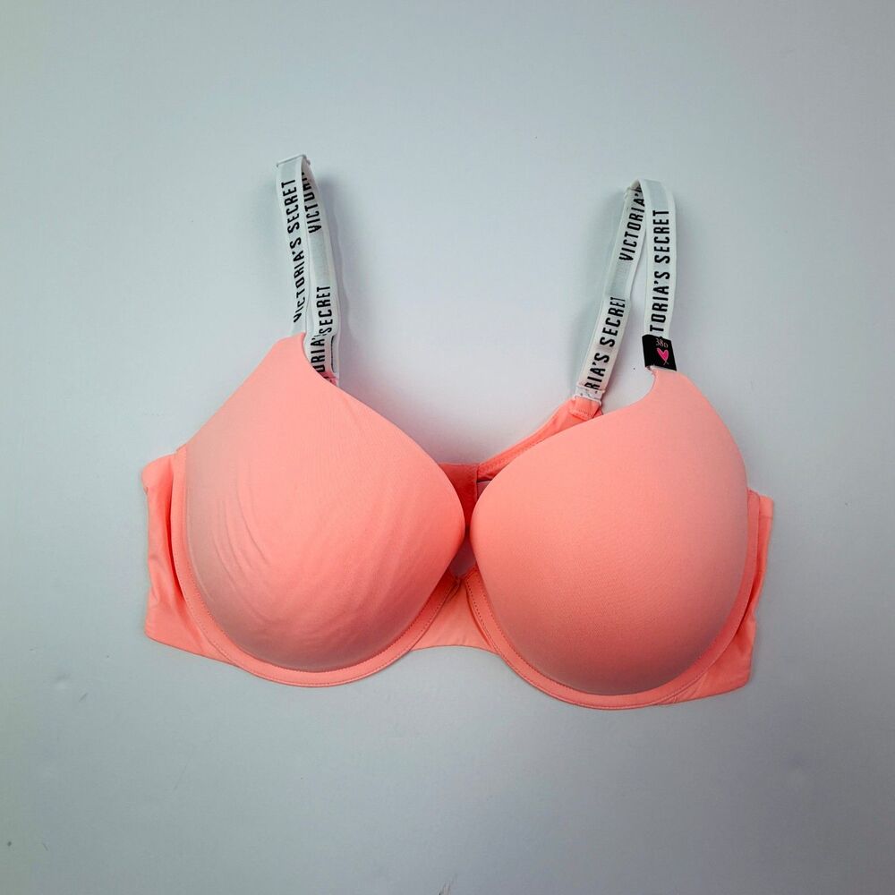 Victoria's Secret Neon Coral Lightly Lined Bra 38D NWOT